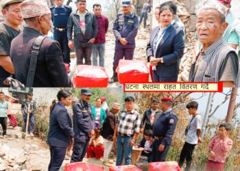 देउपुजेका अग्निपीडिलाई प्रशासनको राहात ः नगद र लत्ताकपडा