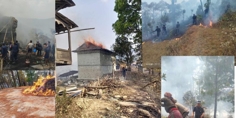 दुई सातामै सोलुखुम्बुमा आगलागीबाट ५० लाख बढीको क्षति