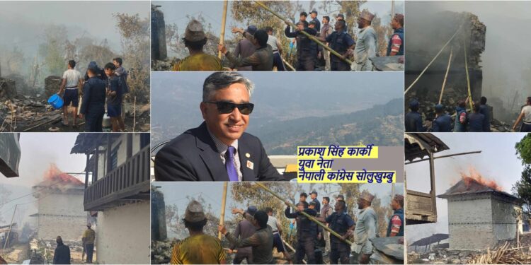 आगलागिबाट घरविहीन देउपुजेका पिडितलाई काँग्रेस नेता कार्कीद्वारा नगद राहात प्रदान