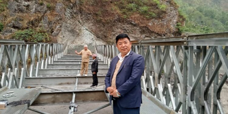 दिप्लीघाटस्थित बेलिब्रिज निर्माण कार्य सम्पन्न, जेठ ९ गते उद्घाटन हुँदै