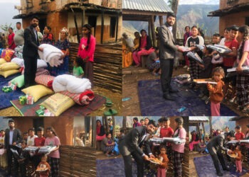 घरबास विहीन बनेका सल्ले अग्निपीडितलाई विजयखर्कमैत्री समाजको राहत