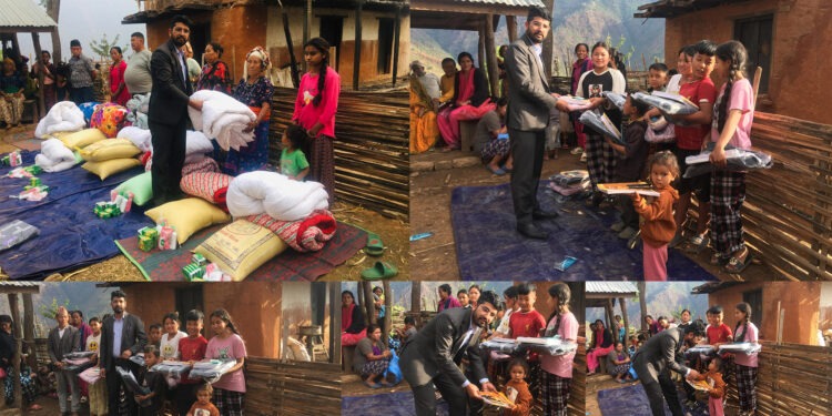 घरबास विहीन बनेका सल्ले अग्निपीडितलाई विजयखर्कमैत्री समाजको राहत