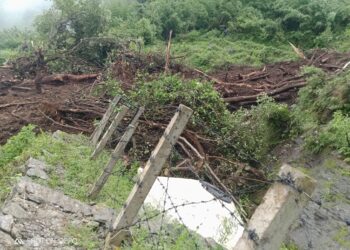 सोताङमा वर्षातका कारण ४ घर जोखिममा