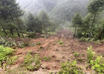 वोङ्छु शेर्पा मेमोरियल प्राथामिक अस्पताल नजिकै पहिरो