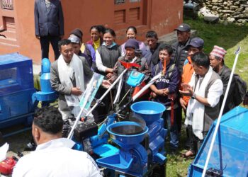 सोलुखुम्बुको बेनी बन्यो जिल्लाकै पहिलो कृषिमा यान्त्रीकरण  वडा 