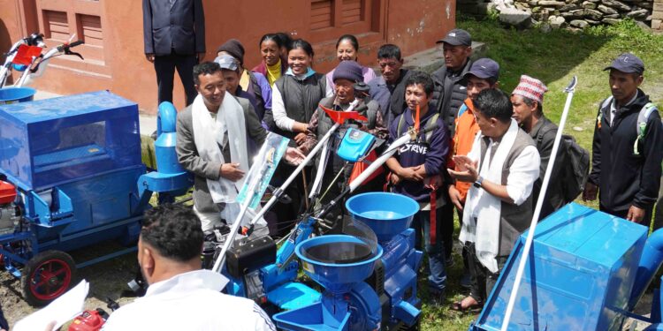 सोलुखुम्बुको बेनी बन्यो जिल्लाकै पहिलो कृषिमा यान्त्रीकरण  वडा 