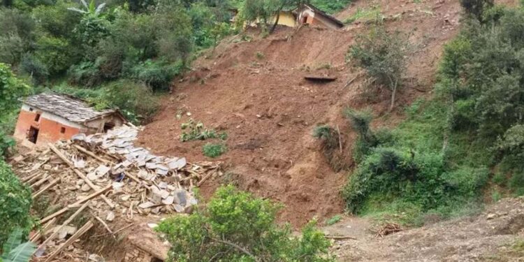 ओखलढुंगामा पहिरोले गोठ पुर्दा गाई र पाडाको मृत्यु