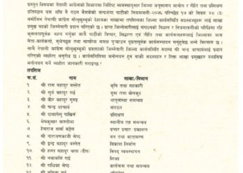  काङ्ग्रेस खोलुखुम्बुको १५ वटा विभागको जिम्मेवारी तोकीयो 