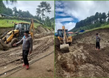 नेलेको हिलाम्मे सडकमा वडा अध्यक्ष सुनुवारकाे पहलमा  बिच्छ्याइयो गिट्टी