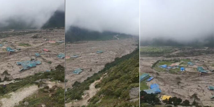 दुधकोशीमा भीषण बाढी, थामे गाउँमा ठूलो क्षति, हिमपोखरी फुटेको आशंका