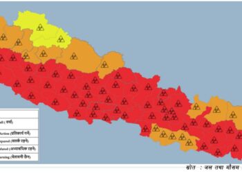 मनसुन सक्रिय भएपछि खोटाङ र ओखलढुङ्गा सहित ५६ जिल्लामा ‘रेड अलर्ट’