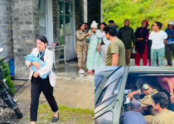 थुलुङ दुधकोशीमा सुत्केरी आमा र नवजात शिशुको हेलीकप्टर मार्फत उद्धार 