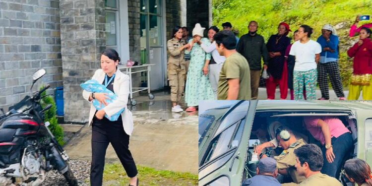 थुलुङ दुधकोशीमा सुत्केरी आमा र नवजात शिशुको हेलीकप्टर मार्फत उद्धार 