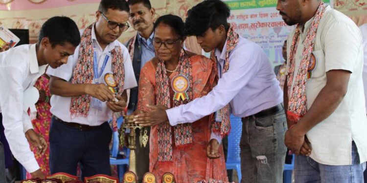 मोरङको जहदा गाउँपालिकाले मनायो, ६० औं राष्ट्रिय बाल दिवस