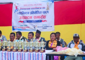 नेचासल्यानमा ब्याडमिन्टन प्रतियोगिता शुरु, खेल क्षेत्रलाई प्राथमिकतामा राखेको उपाध्यक्ष विना राईको भनाई