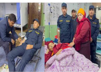निमोनियाका बिरामी शेर्पालाई प्रहरी जवानले दिए रगत 