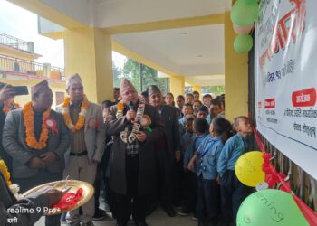 अध्यक्ष बस्नेतद्वारा वीरेन्द्र ज्योति माविको पक्की भवन उद्घाटन