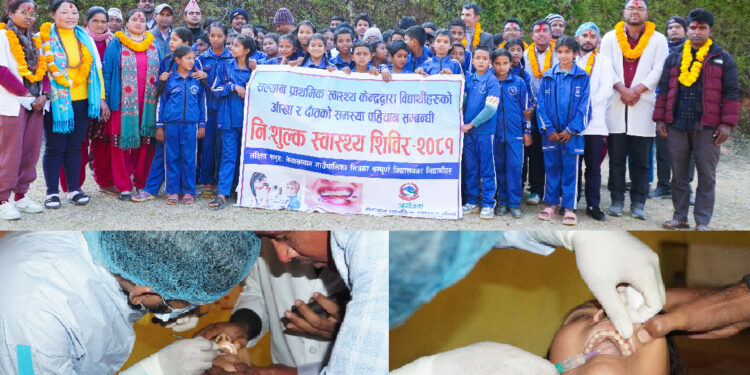 नेचासल्यानमा आयोजित निशुल्क स्वास्थ्य शिविरको चौथो दिन १ सय बढीलाई सेवा