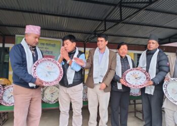 हिमाल दर्शन माविमा सरस्वती मन्दिरको शिलान्यास तथा ‘एक कक्षा कोठा–एक घडी’ को ब्यबस्था