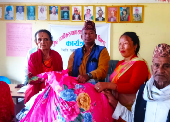 उदयपुरको त्रियुगा नगरपालिका १ मा जेष्ठ नागरिक र अपांगता भएकालाई सम्मान