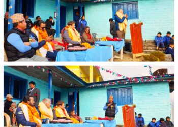 उपाध्यक्ष कुलुङ तथा अमेरिकन नागरिक स्याम रोल्याण्डद्वारा मुद्वि – खोङमाडिङ पदमार्गको उद्घाटन