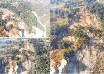 हिउँदमा पनि रोकिएन तिङ्लामा पहिरो, १ सय बढी घर जोखिममा