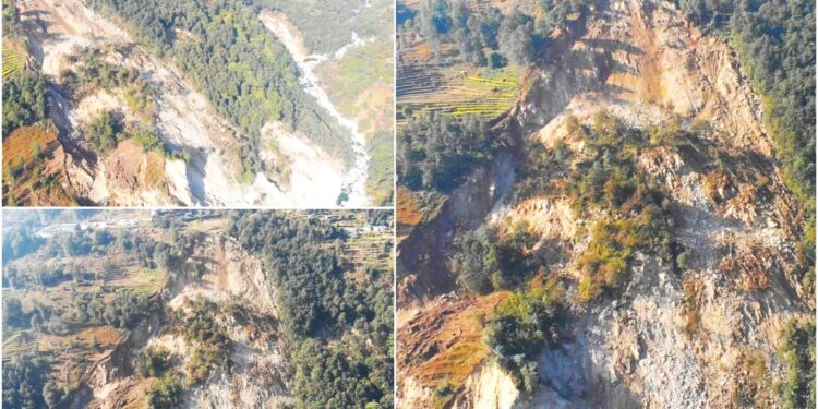 हिउँदमा पनि रोकिएन तिङ्लामा पहिरो, १ सय बढी घर जोखिममा