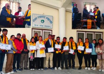 पत्रकार महासंघ सोलुखुम्बुको नयाँ कार्यसमितिद्वारा पदभार ग्रहण