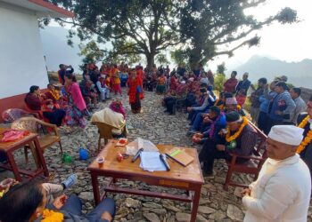 रावाबेसी गाउँपालिका ५ मा वडा कार्यालय सेवा केन्द्र भवन उद्धाटन