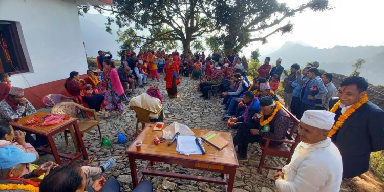 रावाबेसी गाउँपालिका ५ मा वडा कार्यालय सेवा केन्द्र भवन उद्धाटन