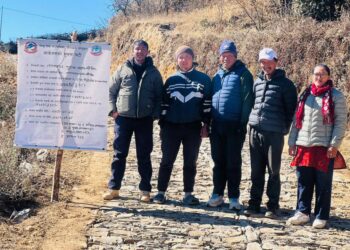 नागथान गुम्बा सडक सोलिङ कार्य सम्पन्न, गुणस्तरीय साथै दिगो निर्माणमा जोड दिइएको वडा अध्यक्ष शेर्पाको दाबी