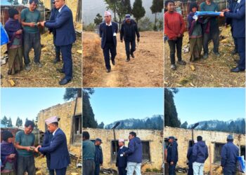 पीडितको घरमा राहत सामाग्री लिएर पुगे, सोलुका सिडियो घिमिरे