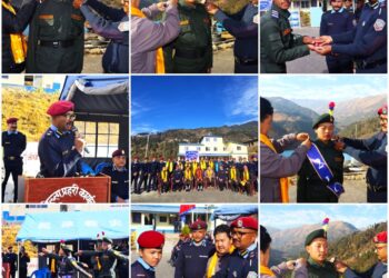 सोलुखुम्बुमा ९ जना नगर प्रहरी दिक्षित, सिकेका सिपलाई व्यवहारमा उर्तान दिक्षित नगर प्रहरीलाई डिएसपी घिमिरेको आग्रह