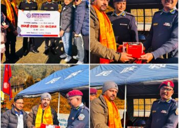 शान्ति सुरक्षा मजबुत बनाउन नेपाल बैंक सोलुद्धारा प्रहरीलाई ६ थान सिसि क्यामेरा