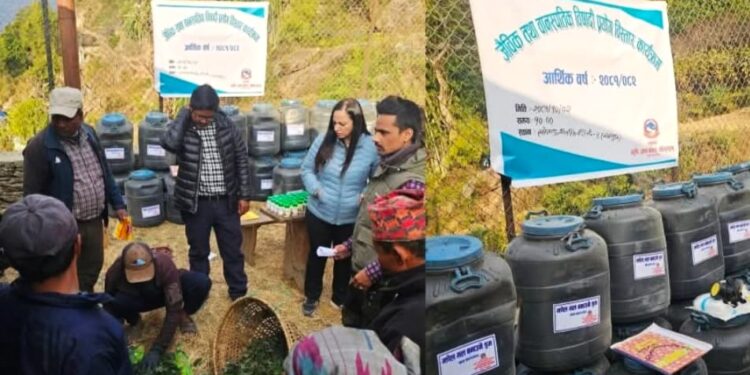 कृषि ज्ञान केन्द्रद्धारा सोताङमा जैविक तथा वनस्पतिक विषादी प्रयोग विस्तार कार्यक्रम