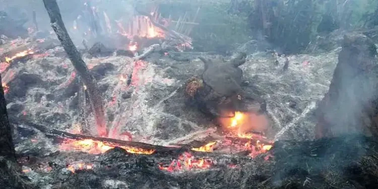 सङ्खुवासभामा आगलागी हुदाँ तीन लाख बराबारको क्षति