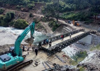 सुनकोशी नदीमा बेलिब्रिज जडान, शुक्रबार देखि यातायात सञ्चालनमा