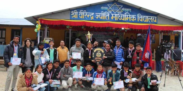 सोताङ गाउँपालिका स्तरीय राष्ट्रपति रनिङ शिल्डको उपाधि विरेन्द्रज्योतीलाई, शिल्ड पचायो 