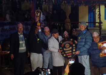 ऐसेलुखर्क गाउँपालिका : राष्ट्रपति रनिङ शिल्डको उपाधि त्रिभुवन माविलाई