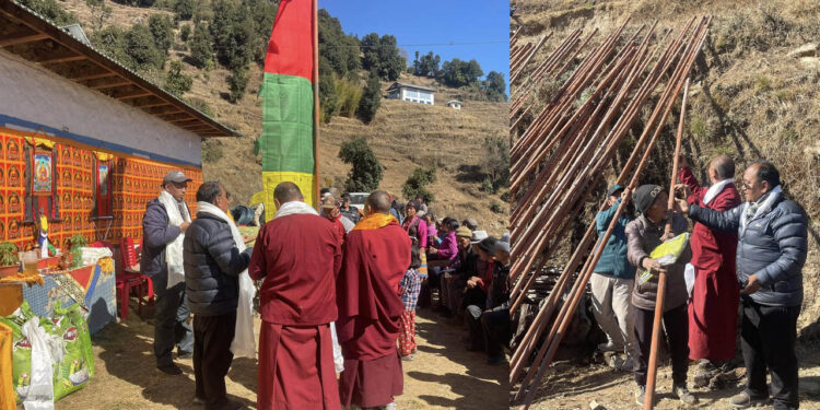 खिजीदेम्बा गाउँपालिकाका १ सय ८ घर शेर्पालाई ध्वजा फहराउन फलामे डन्डी 