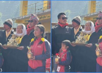 व्यत्तिगत लगानीमा गोराखानीकी मगरद्धारा सरस्वतीको मन्दिर उपहार