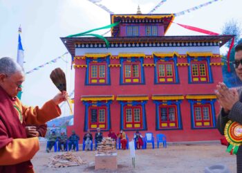 बुस्तीङमा तिङलामै पहिलो गुम्बाको उद्घाटन, रिम्पोछेबाट प्राणप्रतिष्ठा 