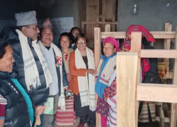 महाकुलुङका १२ जना महिलाले लिए अल्लोको कपडा बुनाई तालिम