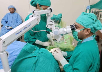 हलेसीमा निःशुल्क आँखा शिविरबाट ६ सय बढी नागरिक लाभान्वित