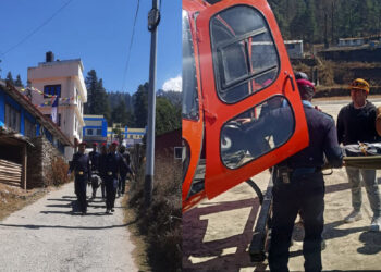 बृद्धलाई अस्पताल लैजान प्रहरीले पुर्यायाे विमानस्थल  