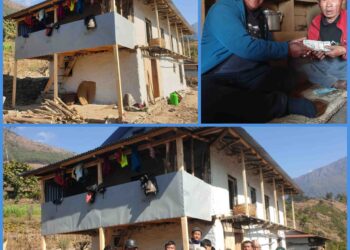 द पाट्र्नर्स नेपालले राईको घरको छानो फेरिदिएपछि