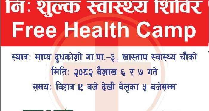 ब्राइट भिजन फाउन्डेसनले माप्यमा निःशुल्क स्वास्थ्य शिविर संचालन गर्दै