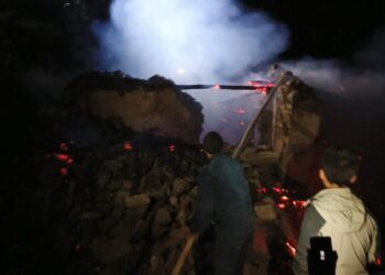 नेचासल्यानमा आगलागी हुँदा एक घर जलेर खरानी