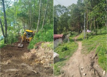 तिनकुने–थातिङ क्षेत्रको ढलान शुरु, १ करोडको बजेटमा सेनाले थाल्यो काम