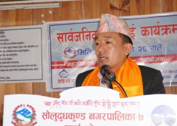 सोलुदुधकुण्ड नगरपालिका ७ को सार्वजनिक सुनुवाई : गार्माको मुहार फेर्न लागि परेको अध्यक्ष शेर्पाको भनाई